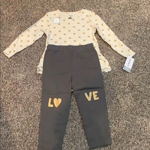 Carters leggings and long sleeve shirt set
